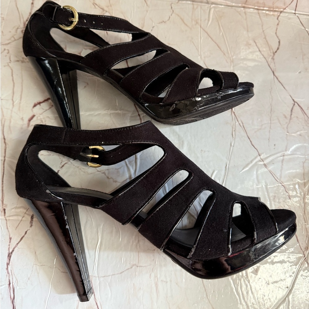 Christian Siriano Womens Heels size 7.5 Black Suade - Picture 5 of 6